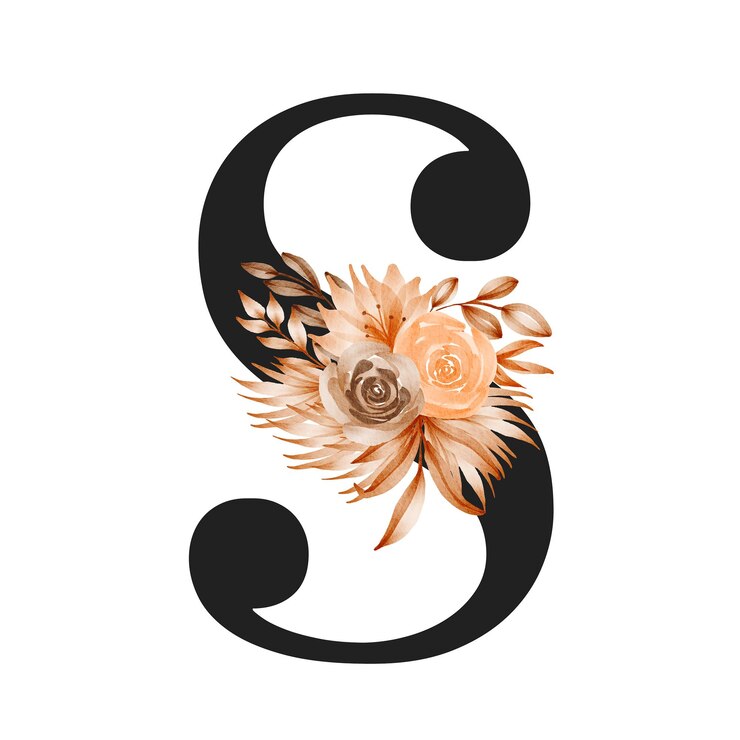 PSD charmante conception de lettres d'alphabet ornée d'une fusion intemporelle de typographie et d'élégance florale