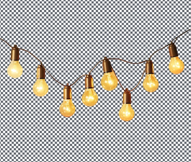Charmante dekorative Stringlichter auf durchsichtigem Hintergrund