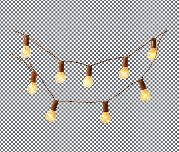 Charmante dekorative Stringlichter auf durchsichtigem Hintergrund