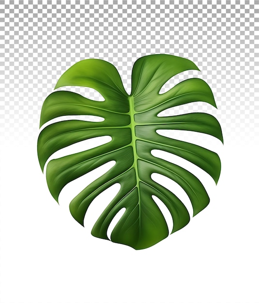 PSD charme tropical transparent découpé de la feuille de monstera