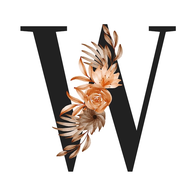 Charming Alphabet Letter Design geschmückt mit zeitloser Fusion von Typografie und floraler Eleganz
