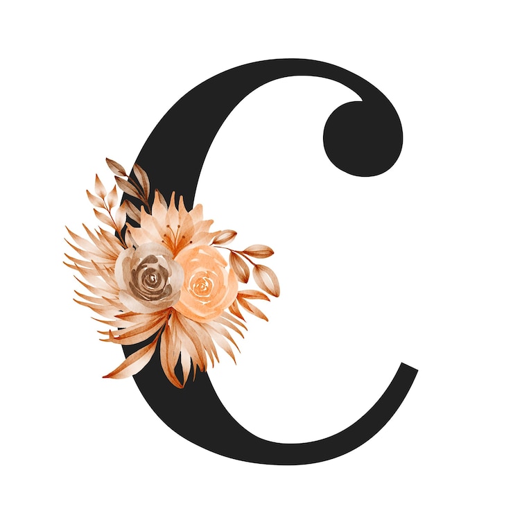 PSD charming alphabet letter design geschmückt mit zeitloser fusion von typografie und floraler eleganz