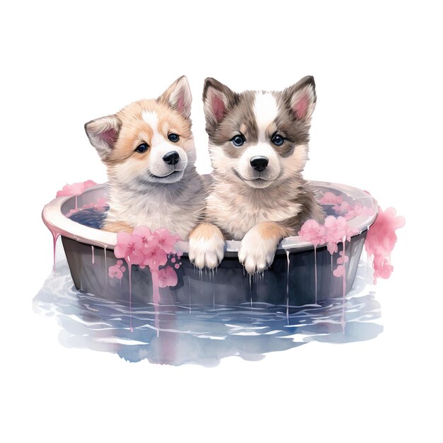 PSD charming canine love valentine cute akita couple ein herzerwärmendes duo für besondere anlässe