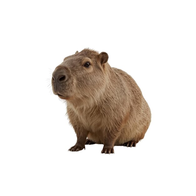 A charming capybara isolated on a white background