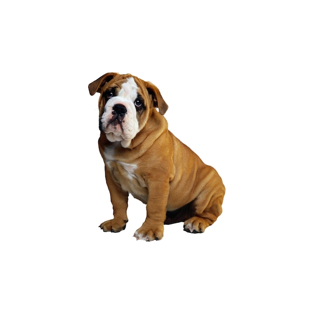 Charming English Bulldog Puppy Sitting PNG (Cachorro de Bulldog Inglês Encantador em PNG)