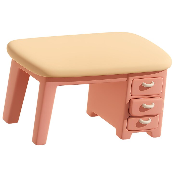PSD a charming pink cartoon desk with drawers perfect for a kids room