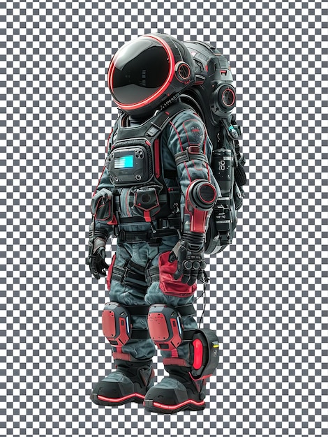 Charming Sci Fi Tactical Backpack Design Personaggio isolato su uno sfondo trasparente