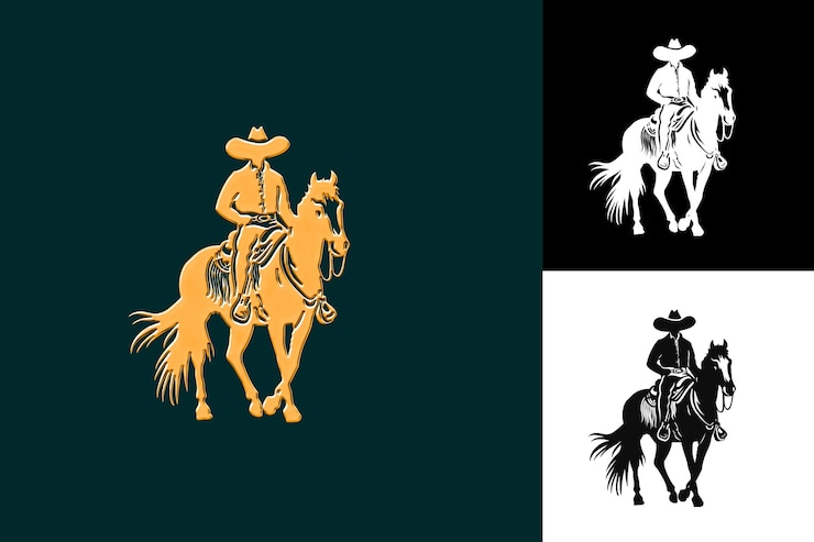 PSD charro com um símbolo tradicional retratando um charro em cavalo desenhos de símbolos culturais do méxico