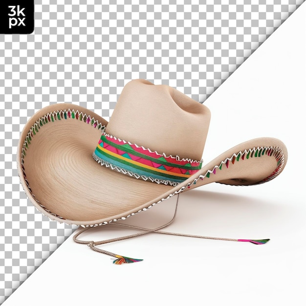 PSD charro sombrero aislado en un fondo transparente