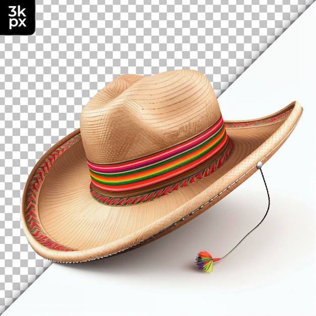 Charro sombrero aislado en un fondo transparente