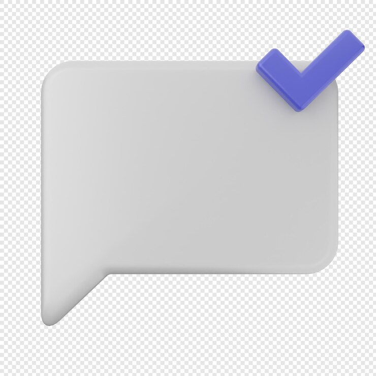 PSD chat 3d comprobación de habla charla ilustración del icono de burbuja