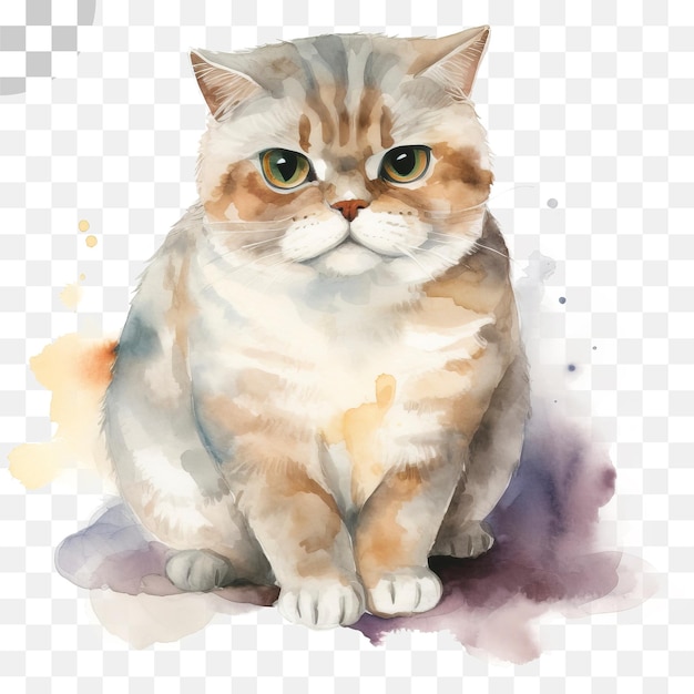 PSD chat aquarelle d'un chat