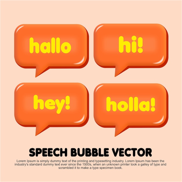 Chat-Blase buntes Vektordesign orange