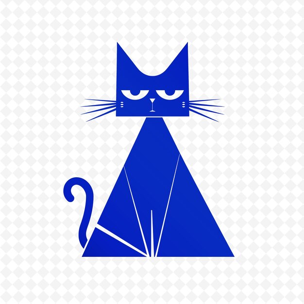 Un Chat Bleu Avec Un Triangle Bleu Dessus