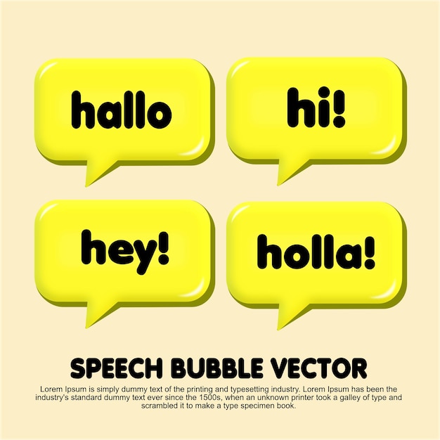 chat bubble colorato disegno vettoriale giallo