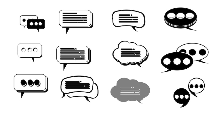 PSD chat bubble vector set 14 boîtes de texte minimalistes pour les applications de médias sociaux et la conception de l'interface utilisateur