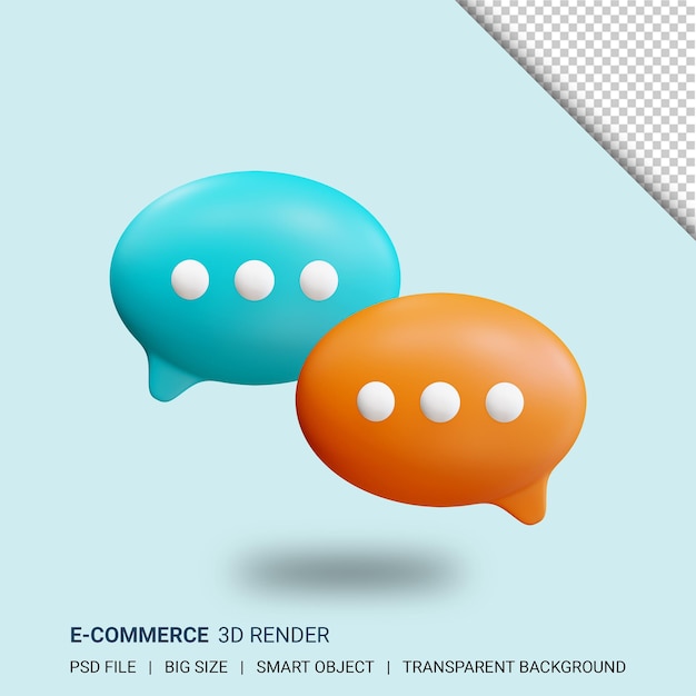 chat de burbujas 3d con fondo transparente