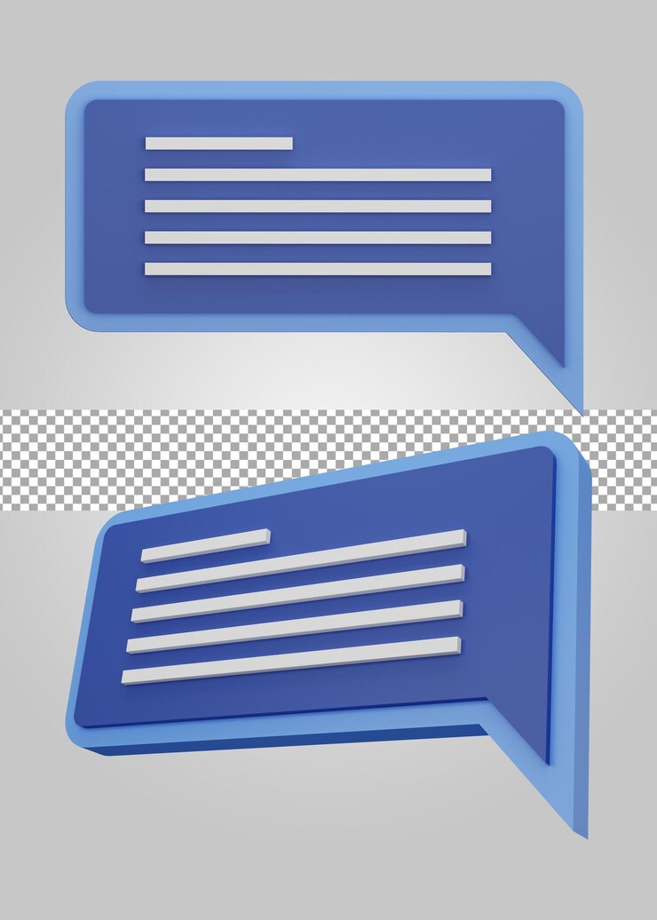 PSD chat de burbujas para hablar y discutir aislado sobre fondo transparente 3d render