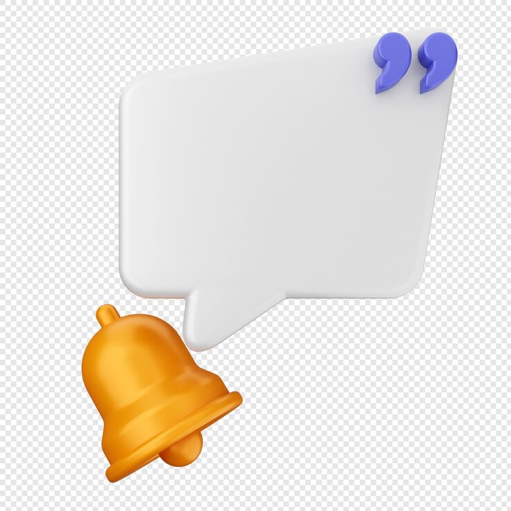 PSD chat de sino de notificação 3d