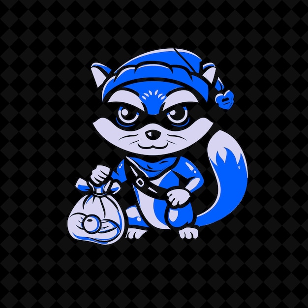 PSD un chat de dessin animé avec un chapeau bleu tenant une boule de nutella
