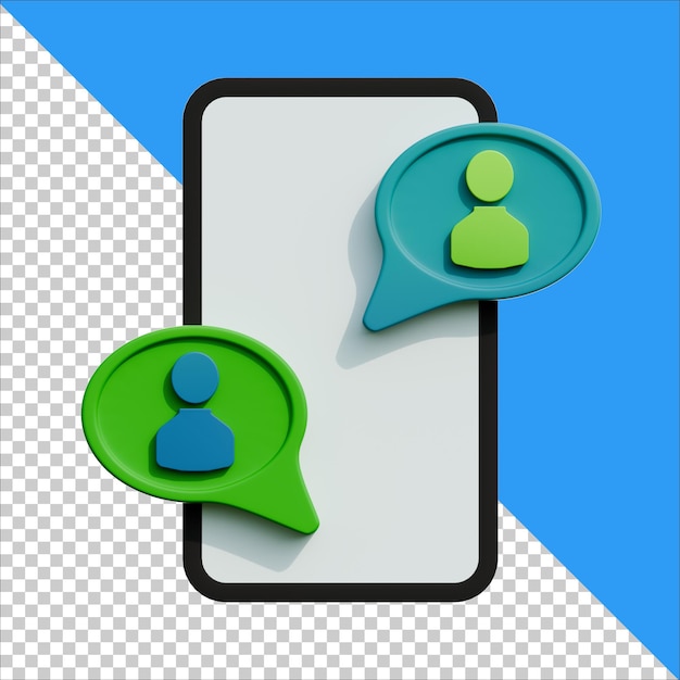 Chat di comunicazione a icona 3D