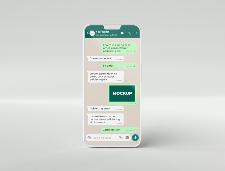 PSD chat di mockup del telefono