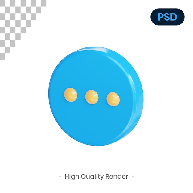 Chat Elips 3D Render Ilustração PSD Premium