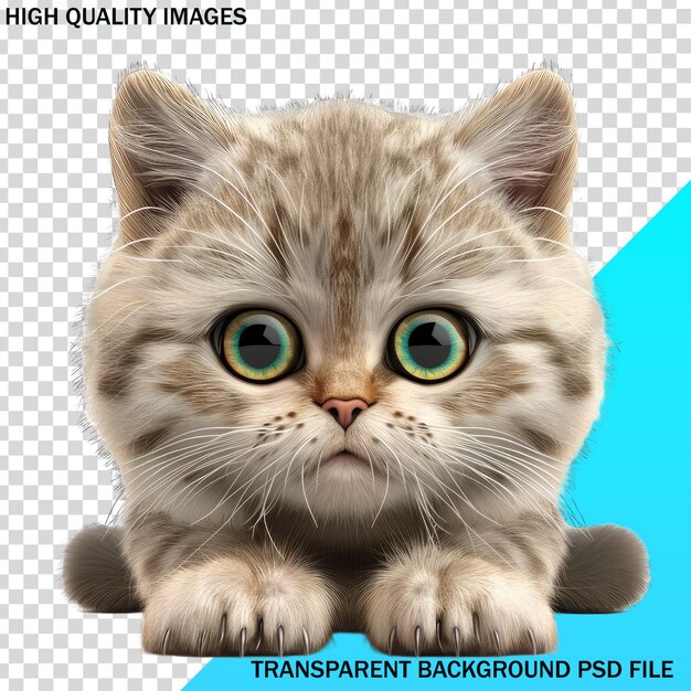 PSD un chat avec un fond bleu qui dit photoshop de haute qualité