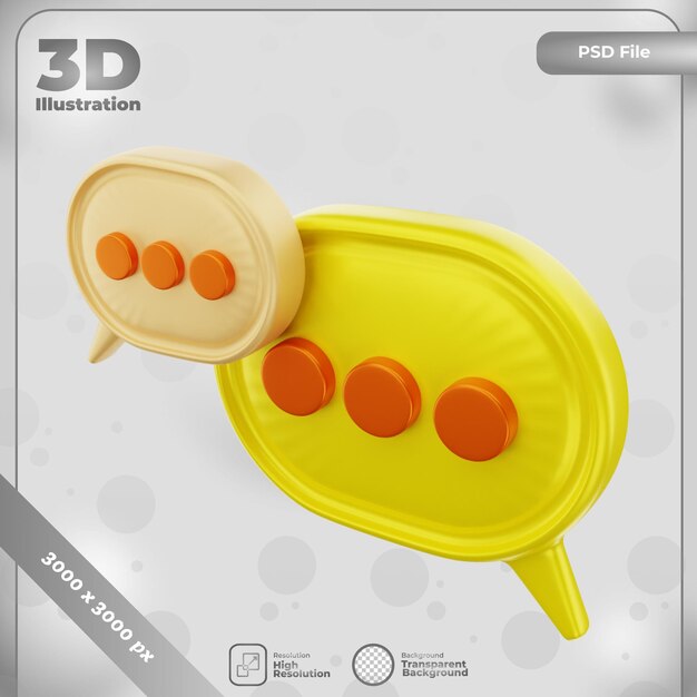 PSD chat de icono de renderizado 3d