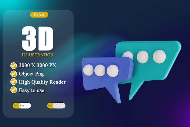 PSD chat d'illustration 3d 2