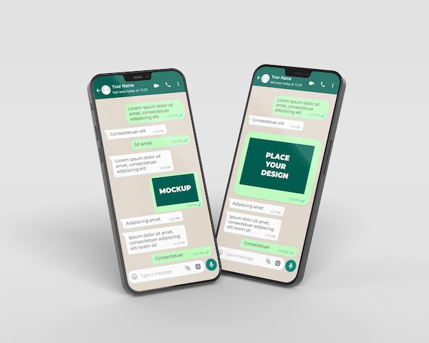 Chat mockup con assortimento di dispositivi