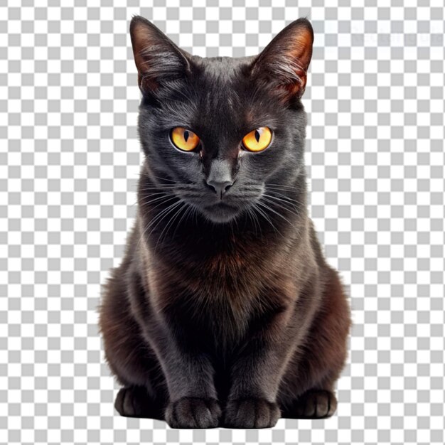 PSD le chat noir de l'halloween sur un fond transparent