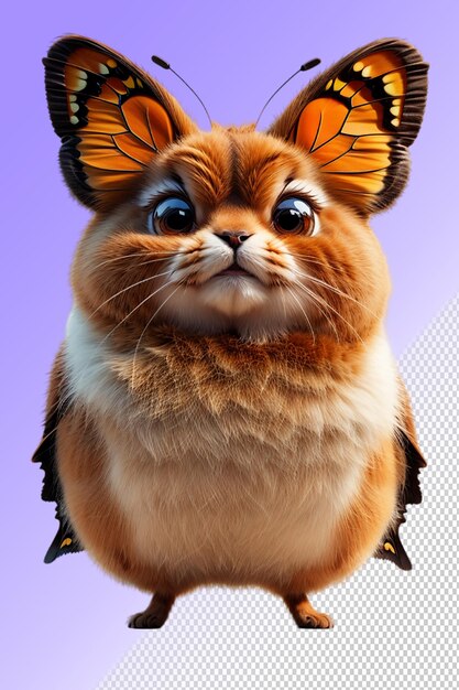 Un Chat Avec Un Papillon Sur Son Visage Est Montré