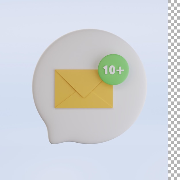 Chat Par E-mail Et Notification 3d Render