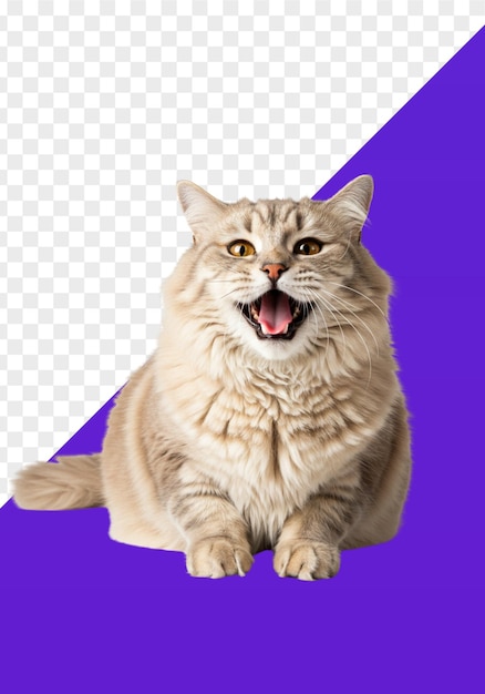 Un chat en peluche heureux avec un grand sourire