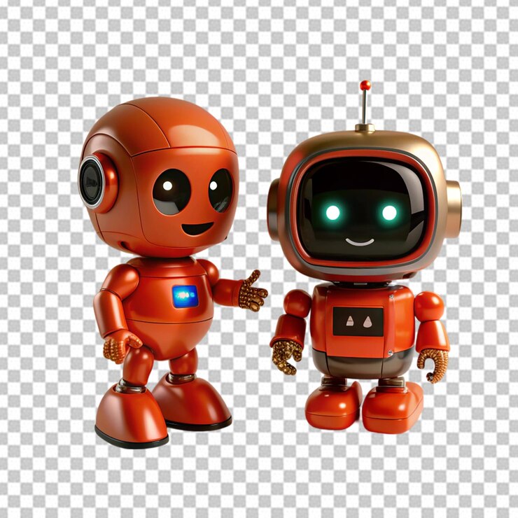 PSD chat robot en un fondo transparente
