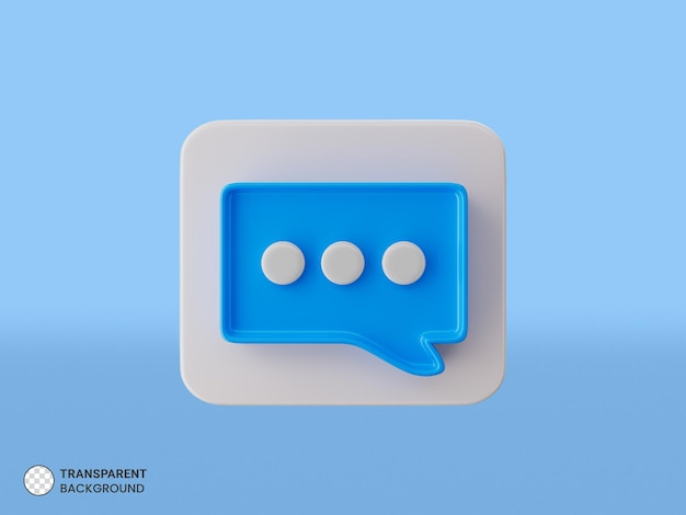 chat text bubble icon isolated 3d render illustration