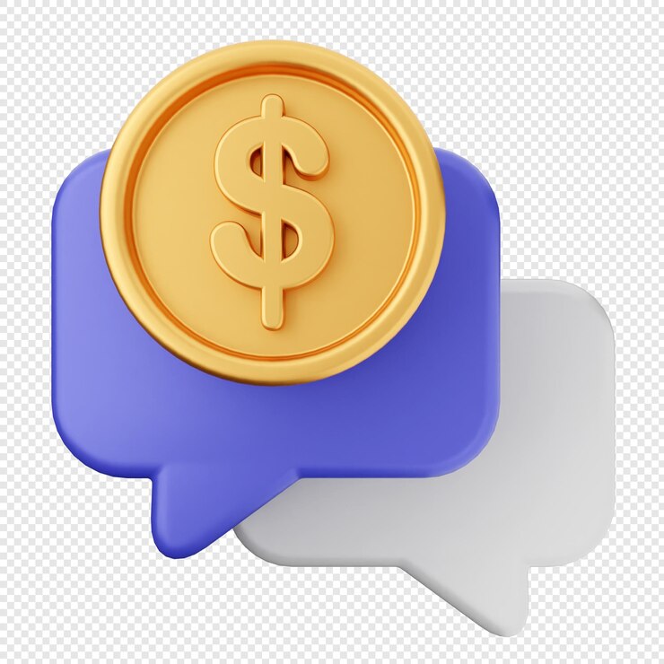 PSD chat de transacciones de dinero en 3d