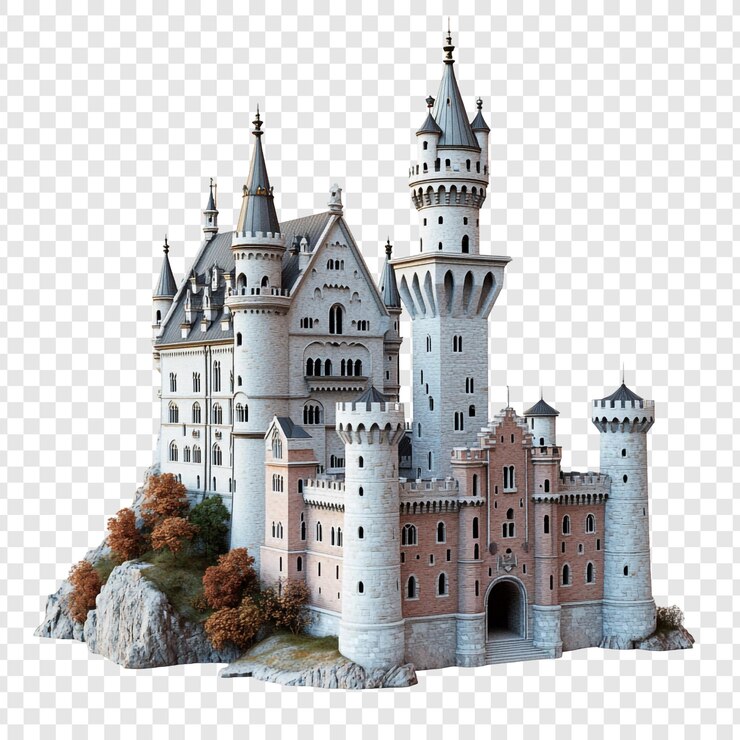 PSD le château de neuschwanstein est un château de conte de fées.