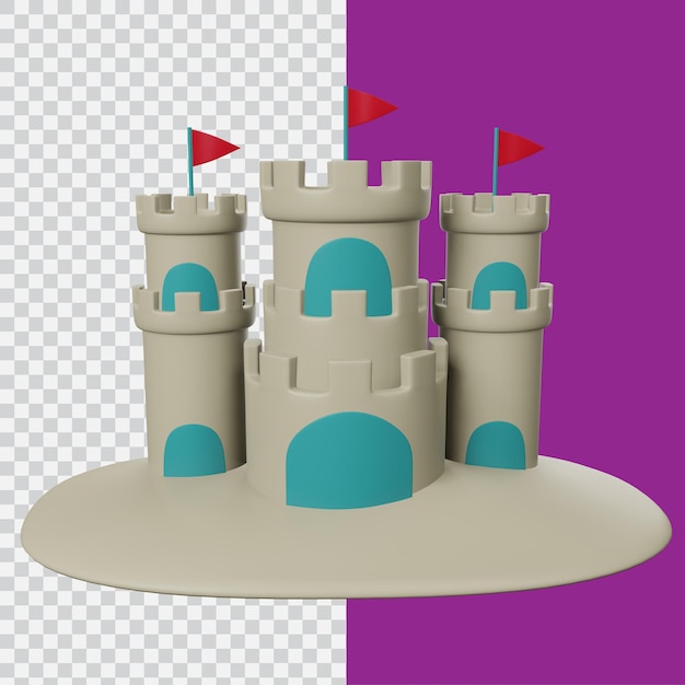 PSD château de sable 3d