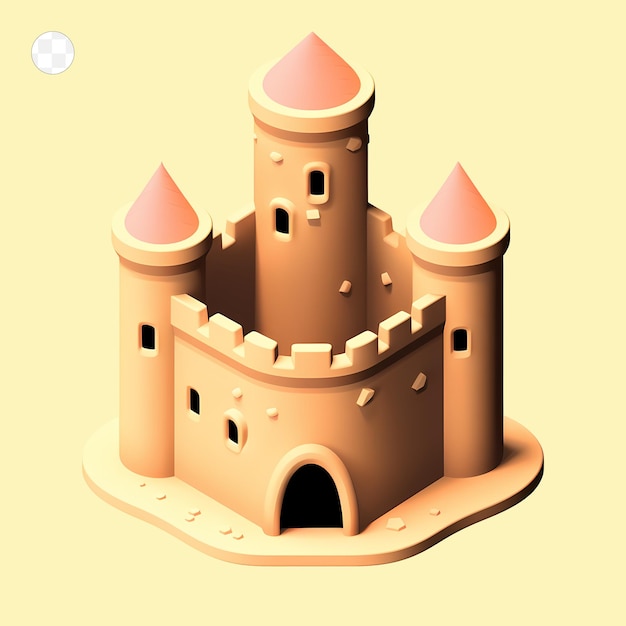 Un Château De Sable Avec Un Point Blanc Dessus