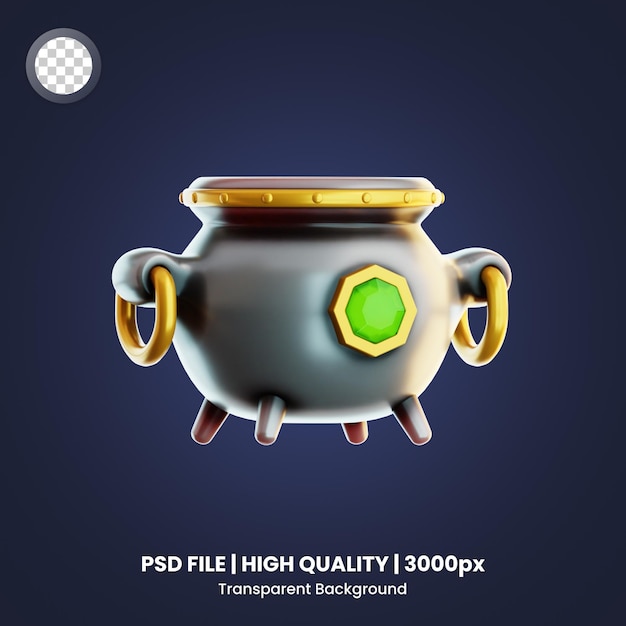 Chaudron à icônes 3D