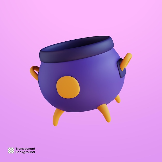 PSD chaudron vide illustration 3d