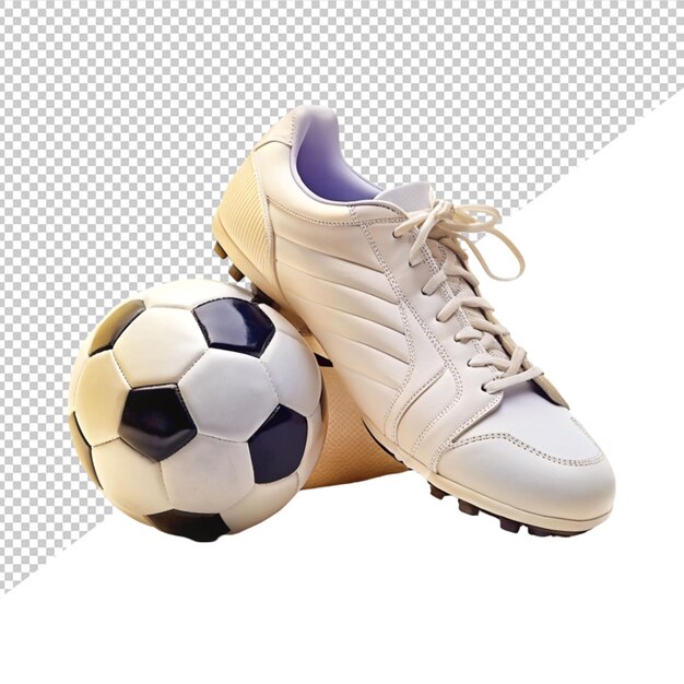 PSD chaussure de football blanche sur fond transparent