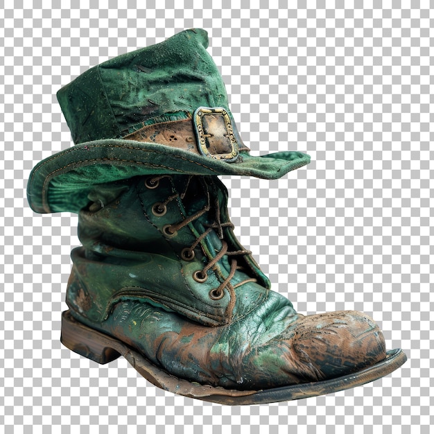 PSD des chaussures de leprechaun vert pour la fête de saint patrick isolées sur un fond transparent