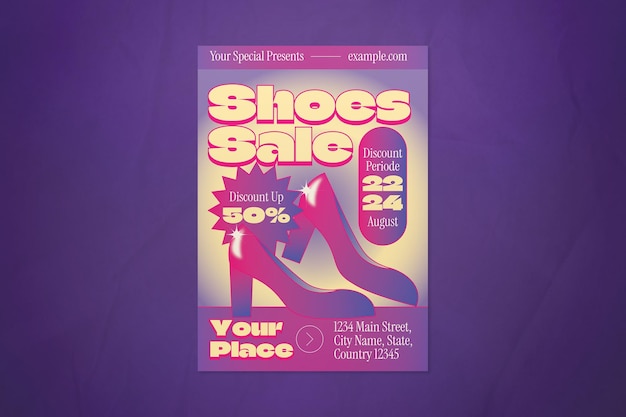 Des chaussures rose violet dégradé Flyer de vente