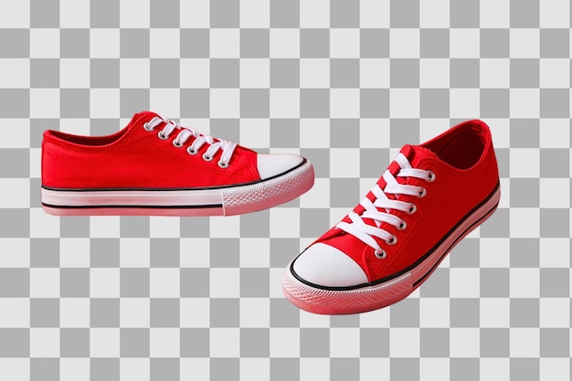 Chaussures rouges décontractées idéales pour les activités quotidiennes et les sorties occasionnelles isolées sur PNG blanc