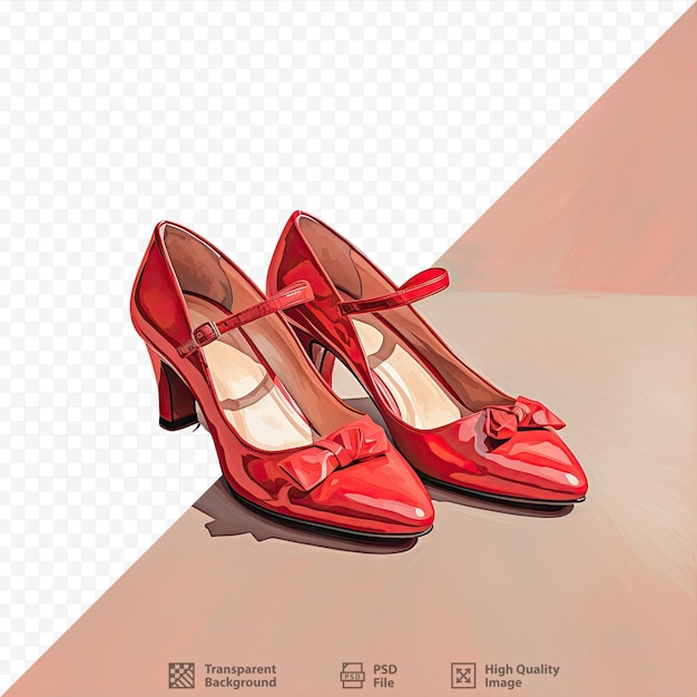 Chaussures rouges sur fond transparent