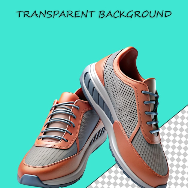 PSD chaussures de sport de couleur sur fond transparent