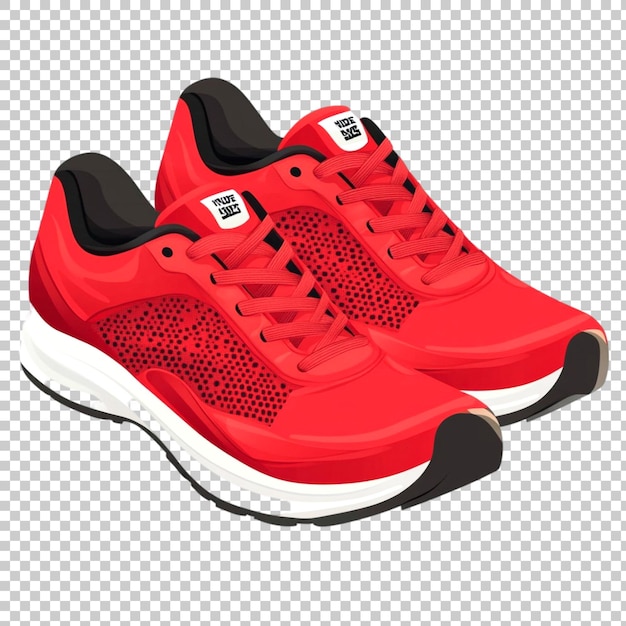 Chaussures de sport rouges ou chaussures de course sur fond transparent